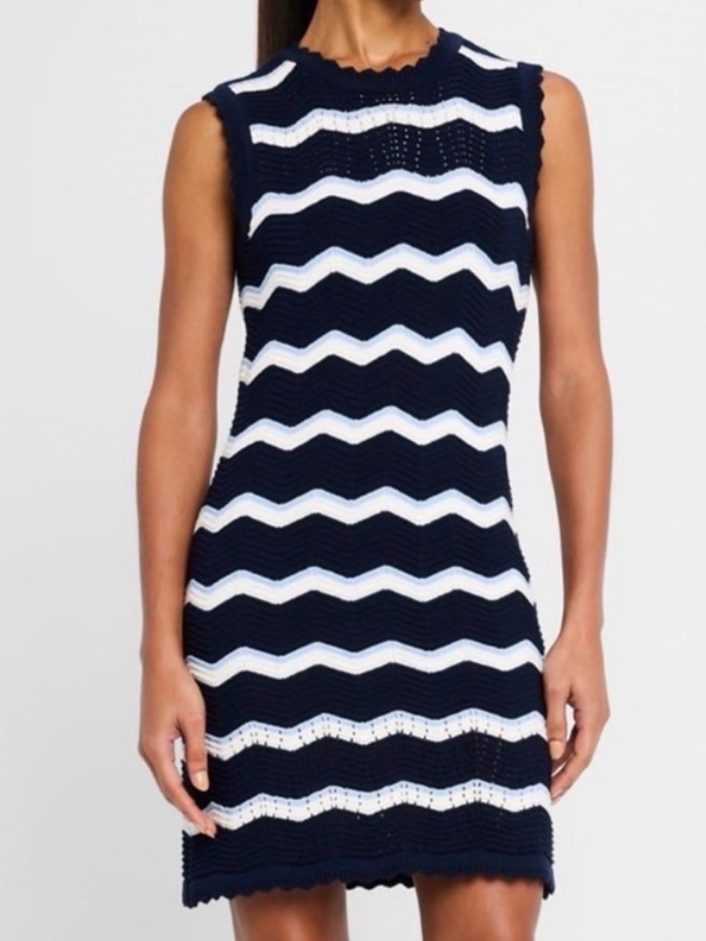 NWT Veronica Beard Templeton Chevron Knit Shift Dress Size M